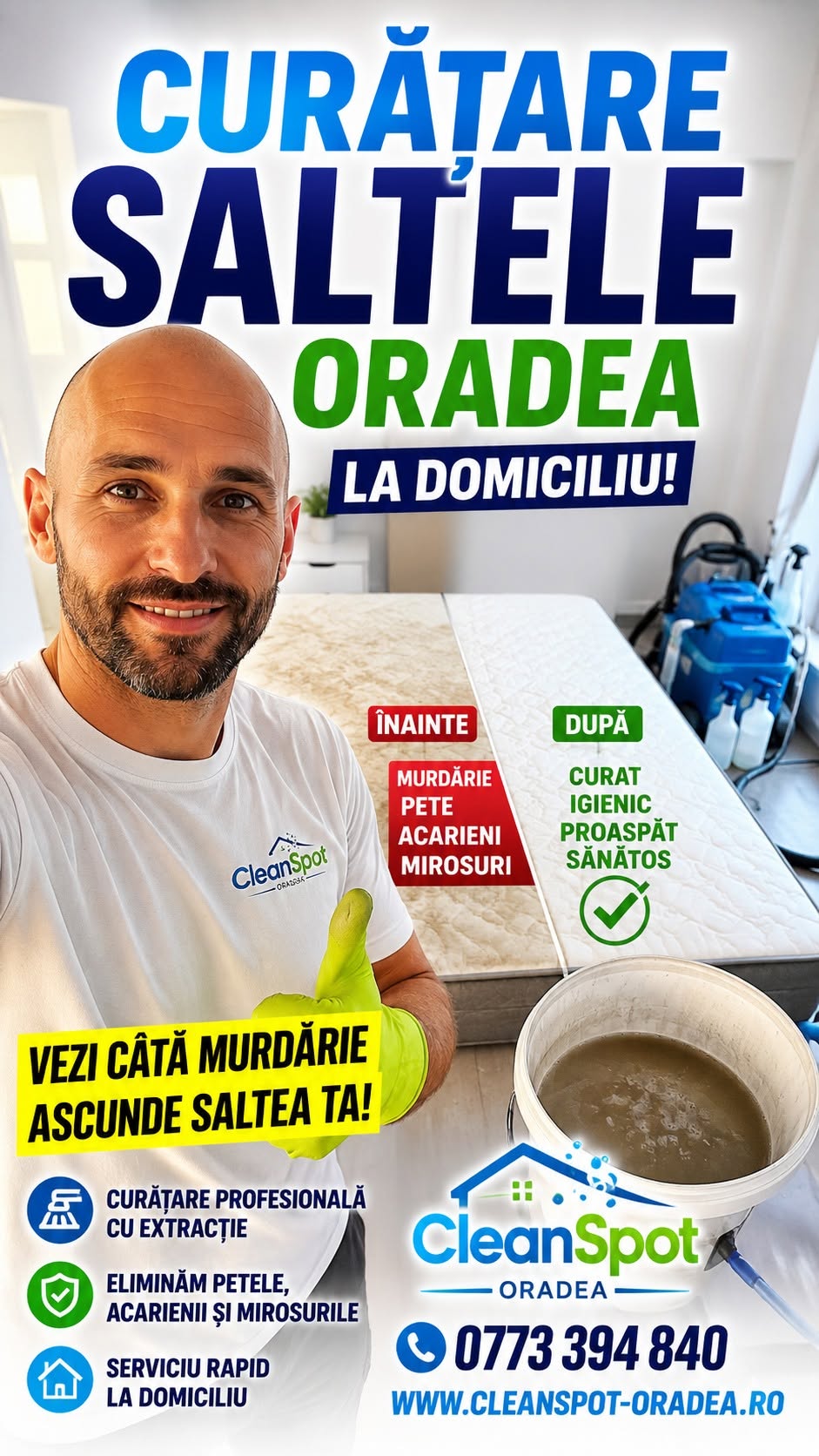 Curățare saltea Oradea după mutare: ce verifici înainte să dormi